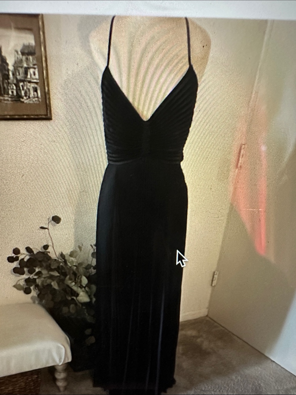 NWT A.L.C. Aries Maxi Dress Black Pleated V-Neck Sleeveless Size 8